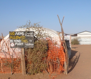 front gate of the MSF medical facility at Shanguil Tobaya in North Darfur in 2008