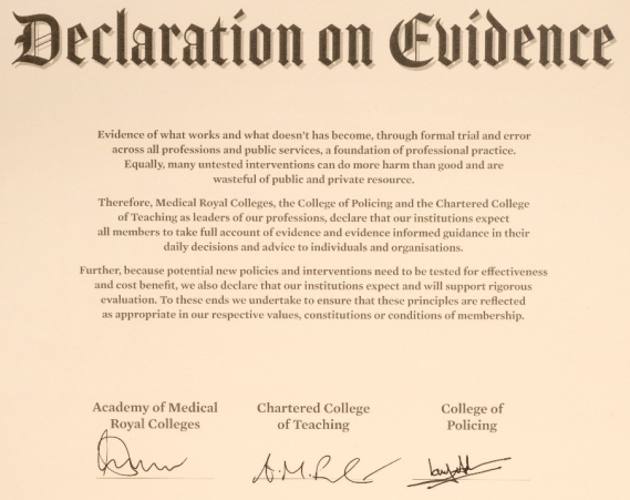Declaration of evidence
